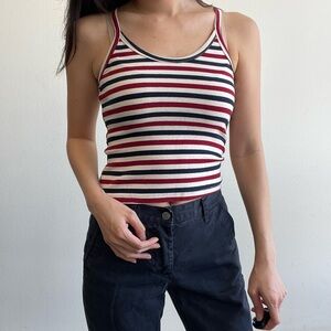 Brandy Melville spaghetti strap tank top red/beige/blue